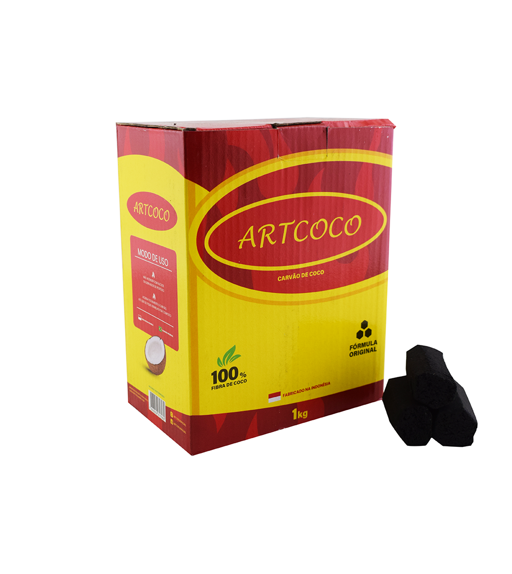 Carvão Para Narguile Art Coco 1kg - Super Grosso • FRETE GRÁTIS*