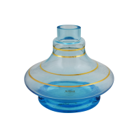 Base de Vidro MD Hookah Bottle Aladin Pequeno Faixa Dourada - Azul